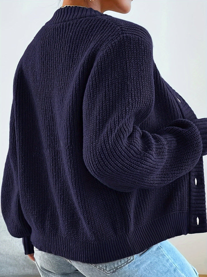 Marguerite - Women's Ribbed Button-Front Cardigan
