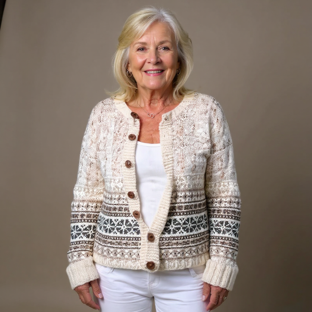 Marguerite - Women's Vintage Icelandic Patterned Cardigan