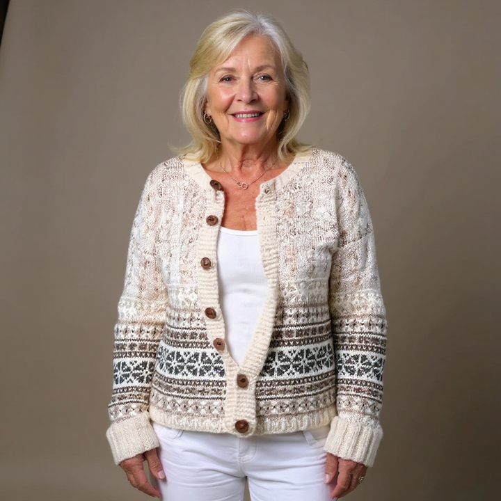 Marguerite - Women's Vintage Icelandic Patterned Cardigan