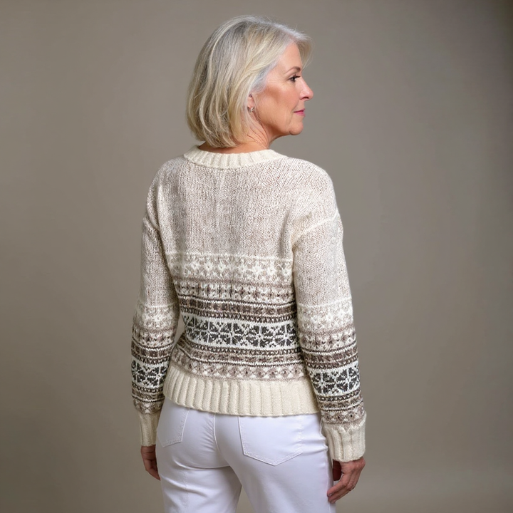 Marguerite - Women's Vintage Icelandic Patterned Cardigan