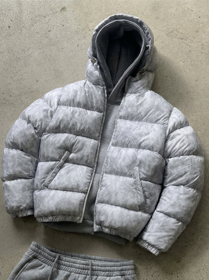 Mario - Men's Quilted Down Puffer Jacket with Hood