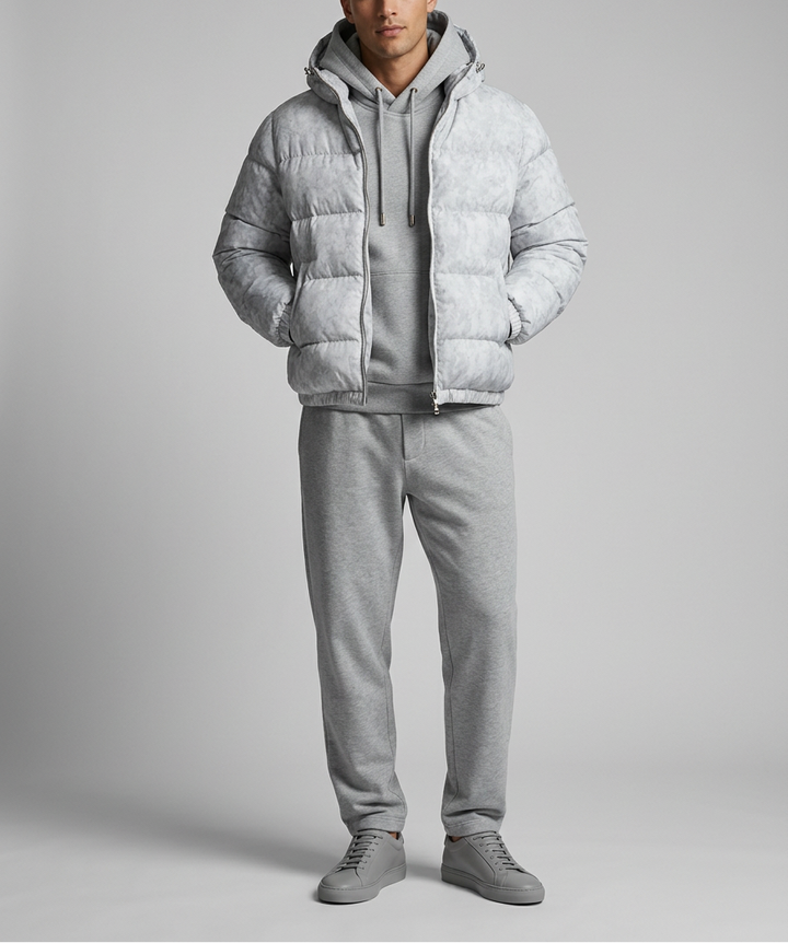 Mario - Men's Quilted Down Puffer Jacket with Hood