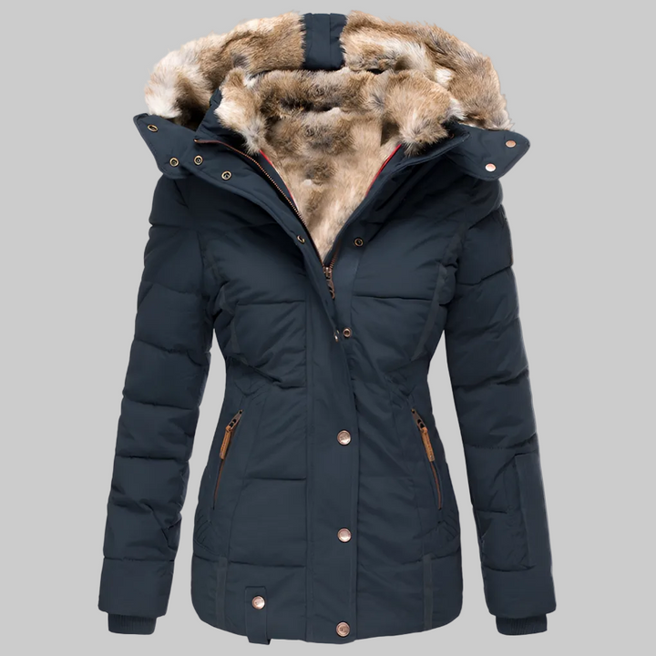Marisol - Women's Puffer Jacket with Removable Faux-Fur Hood