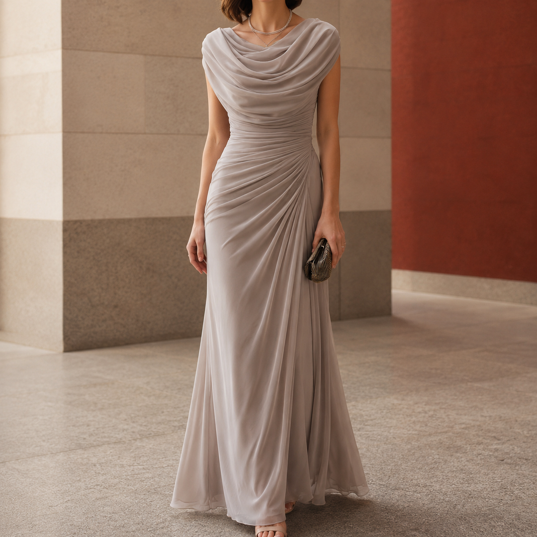 Marleigh - Women's Draped Side-Gathered Wedding Guest Dress