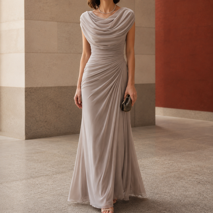 Marleigh - Women's Draped Side-Gathered Wedding Guest Dress