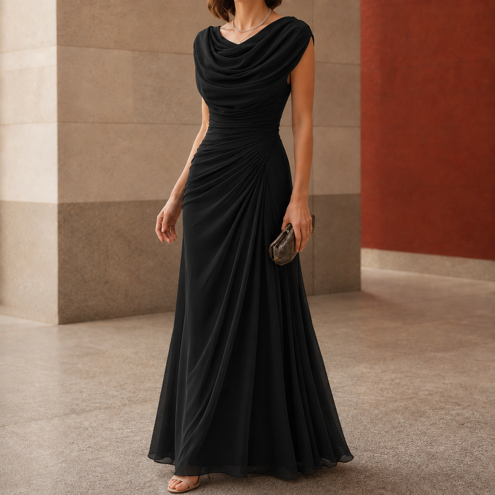 Marleigh - Women's Draped Side-Gathered Wedding Guest Dress