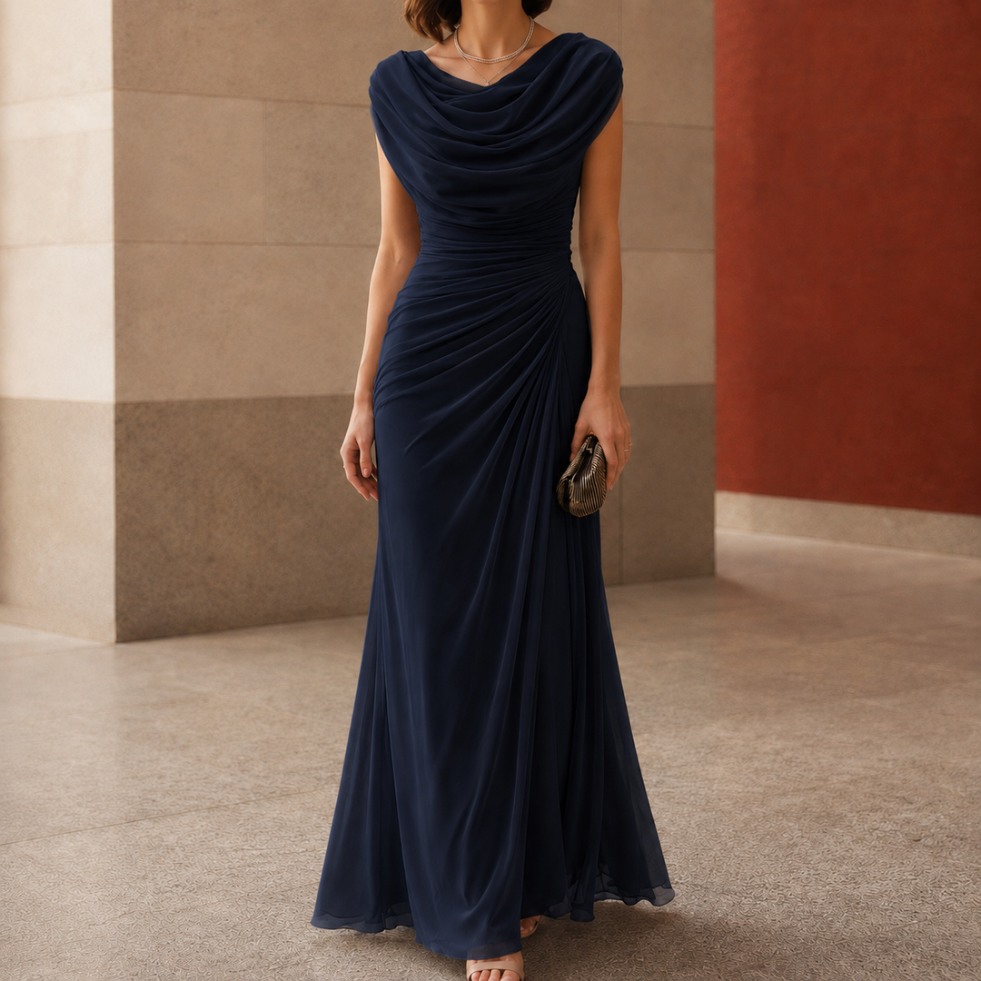 Marleigh - Women's Draped Side-Gathered Wedding Guest Dress