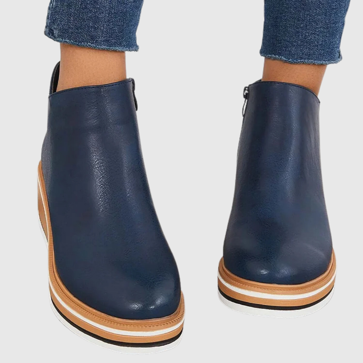 Marlina - Women's Wedge Chelsea Boots with Side Zip