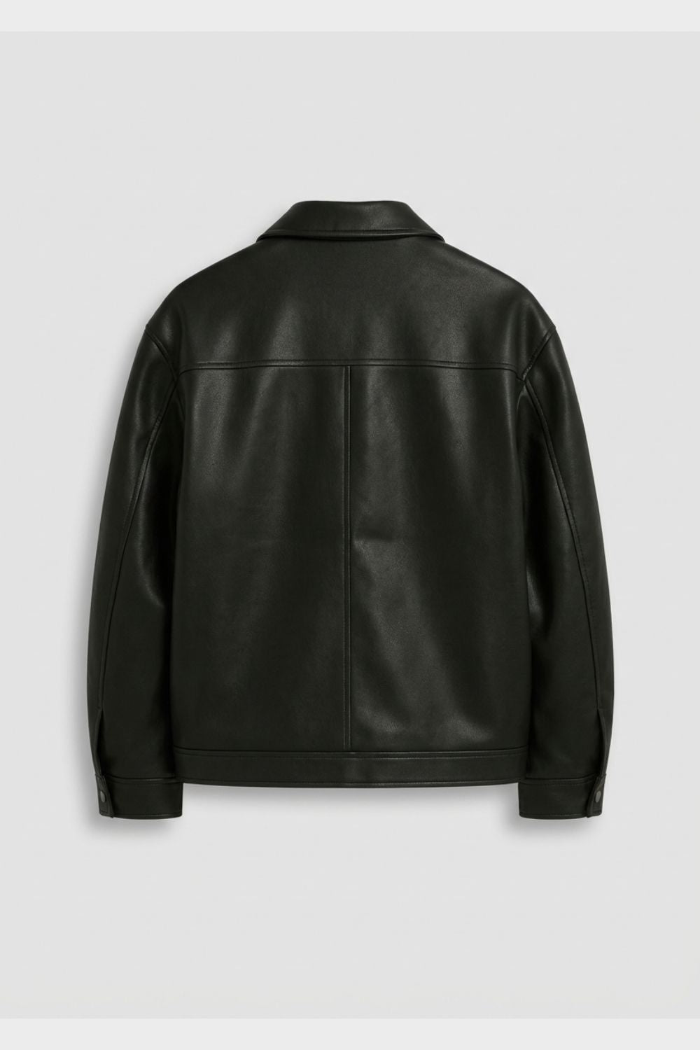 Mason - Men's Full-Zip Leather Jacket with Notch Collar