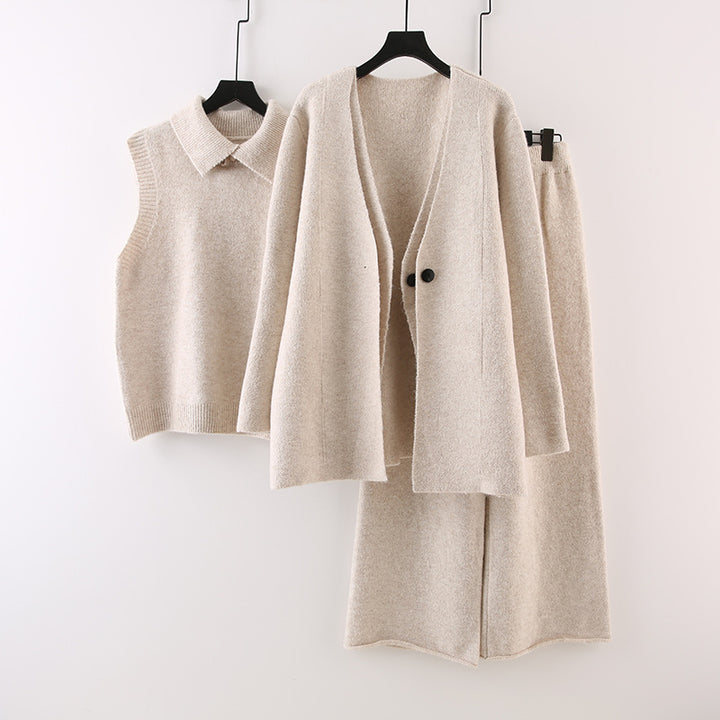 Maude - Women's 3-Piece Knit Cardigan & Pants Fall Set 1