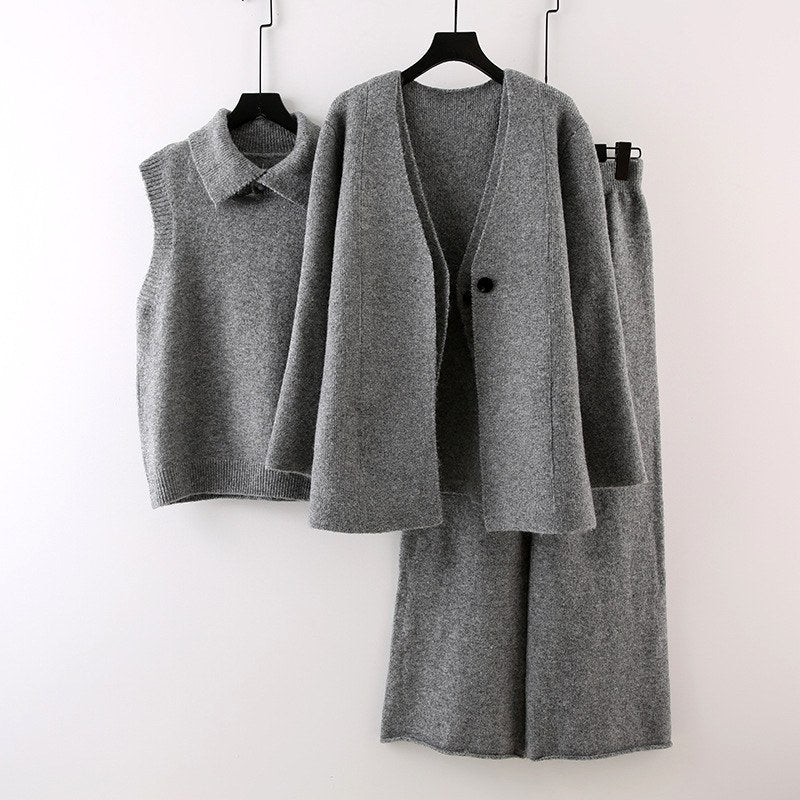 Maude - Women's 3-Piece Knit Cardigan & Pants Fall Set 3