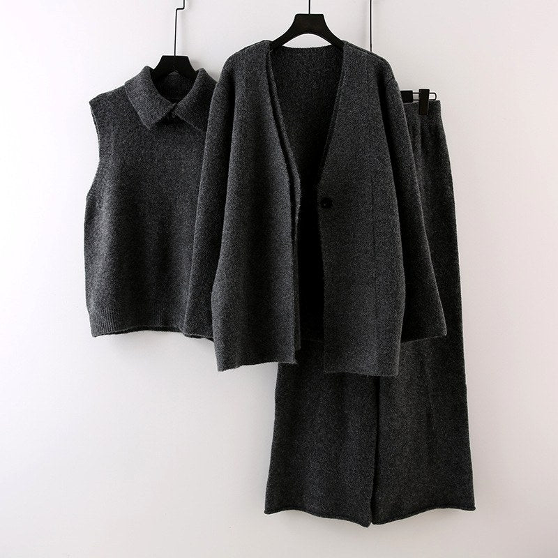 Maude - Women's 3-Piece Knit Cardigan & Pants Fall Set 4