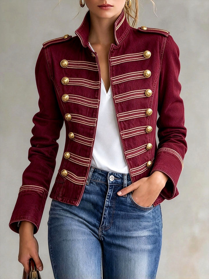 Mavis – Women’s Stand Collar Button Front Jacket 3