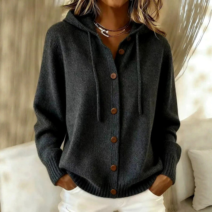 Melanie - Women's Hooded Button-Front Knit Cardigan 5