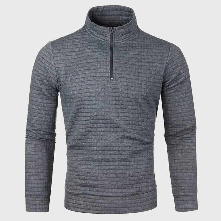 Miguel - Men's Waffle-Knit Quarter-Zip Mock Neck Pullover