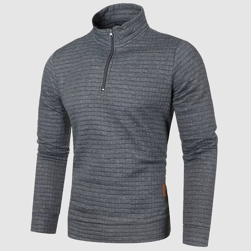 Miguel - Men's Waffle-Knit Quarter-Zip Mock Neck Pullover