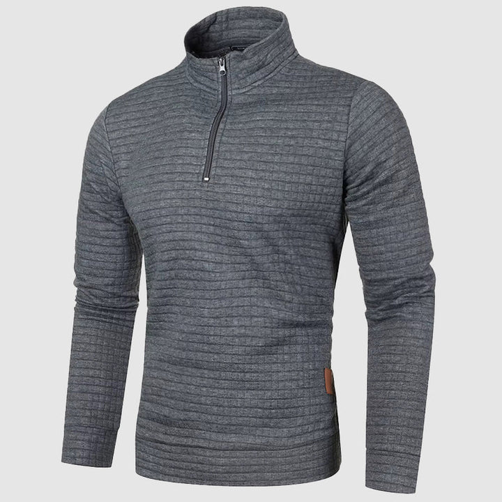 Miguel - Men's Waffle-Knit Quarter-Zip Mock Neck Pullover