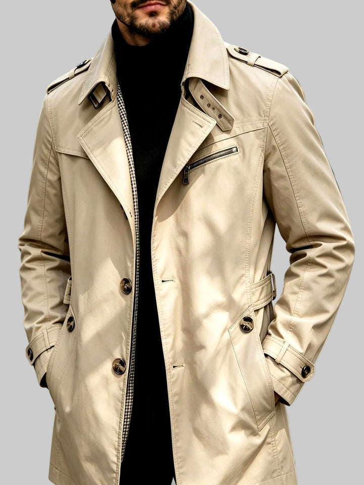 Miguel  - Men’s Double-Breasted Trench Coat 2