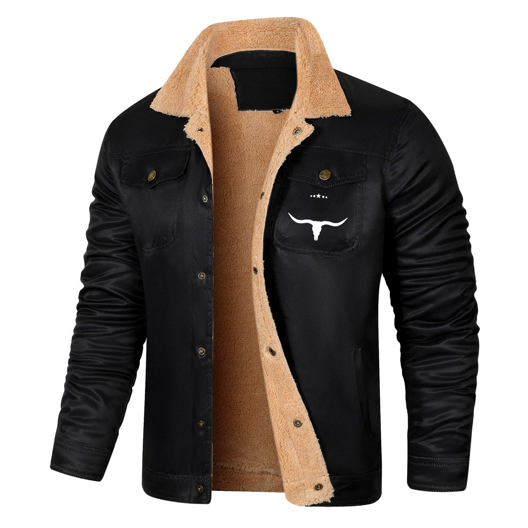 Mike - Men's Sherpa Collar Western Snap Jacket 2