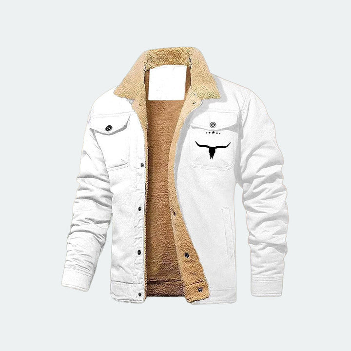 Mike - Men's Sherpa Collar Western Snap Jacket 26