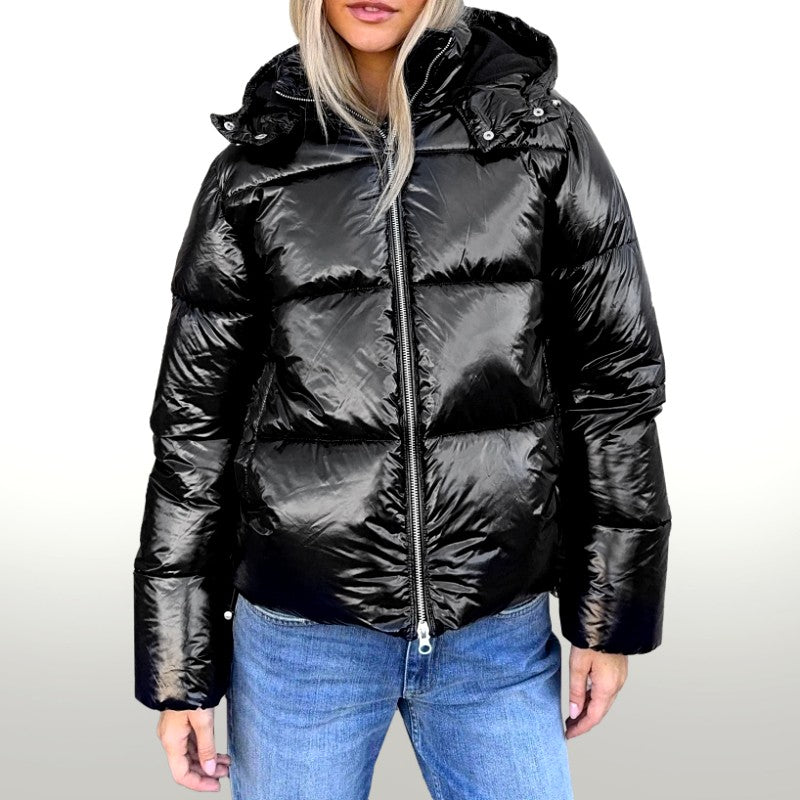 Mirabel - Women's High-Shine Hooded Puffer Winter Jacket 3