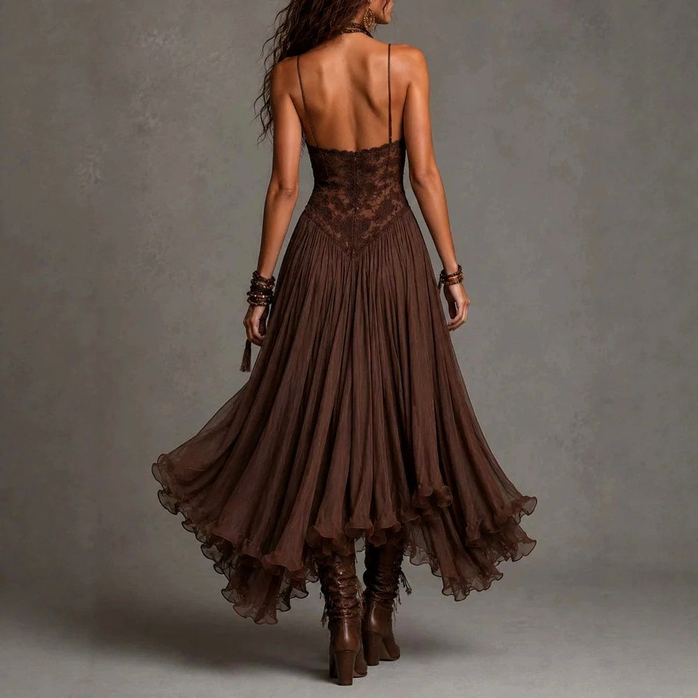 Mirabel - Women's Lace Corset Flowing Maxi Dress 2
