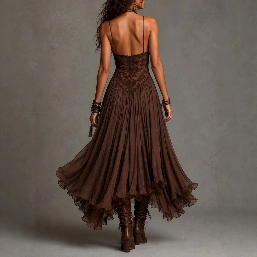 Mirabel - Women's Lace Corset Flowing Maxi Dress 2