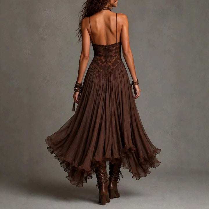 Mirabel - Women's Lace Corset Flowing Maxi Dress 2