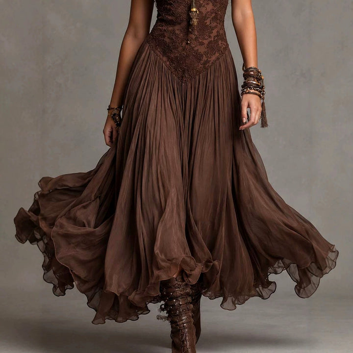 Mirabel - Women's Lace Corset Flowing Maxi Dress 5
