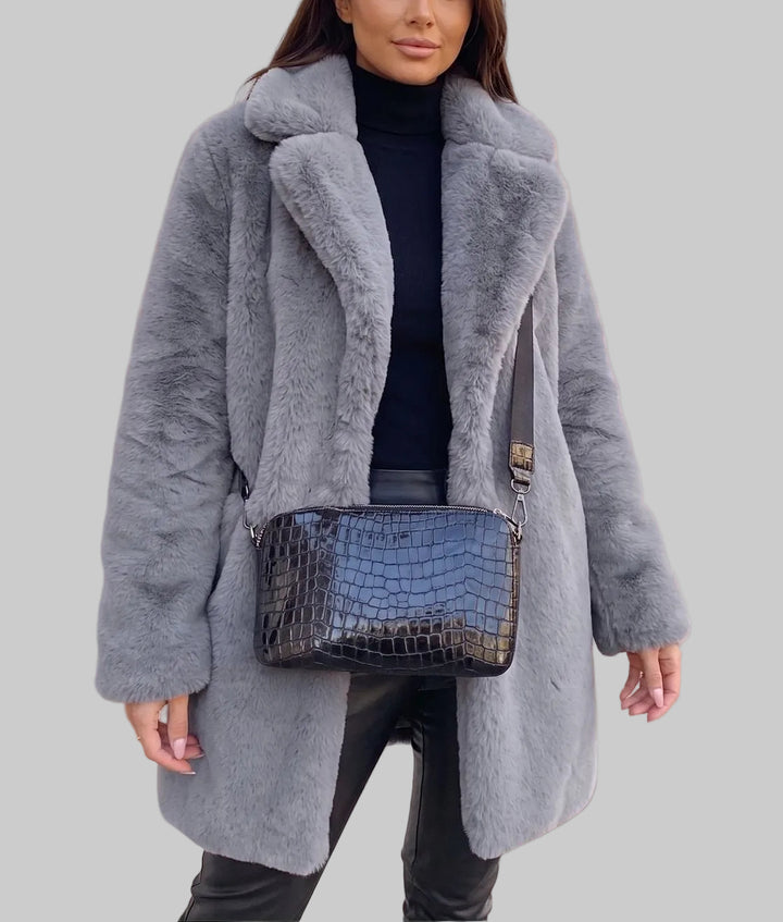 Molly - Women's Open-Front Faux-Fur Teddy Coat