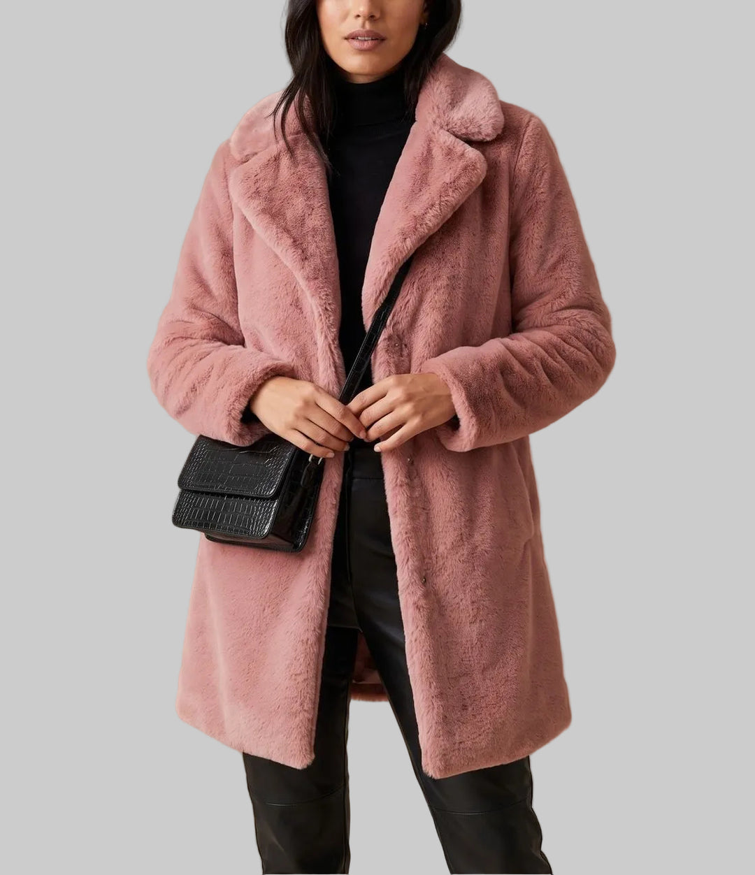 Molly - Women's Open-Front Faux-Fur Teddy Coat