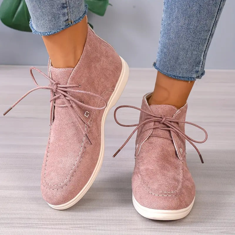 Natalie - Women's Laced Up Suede Ankle Boots