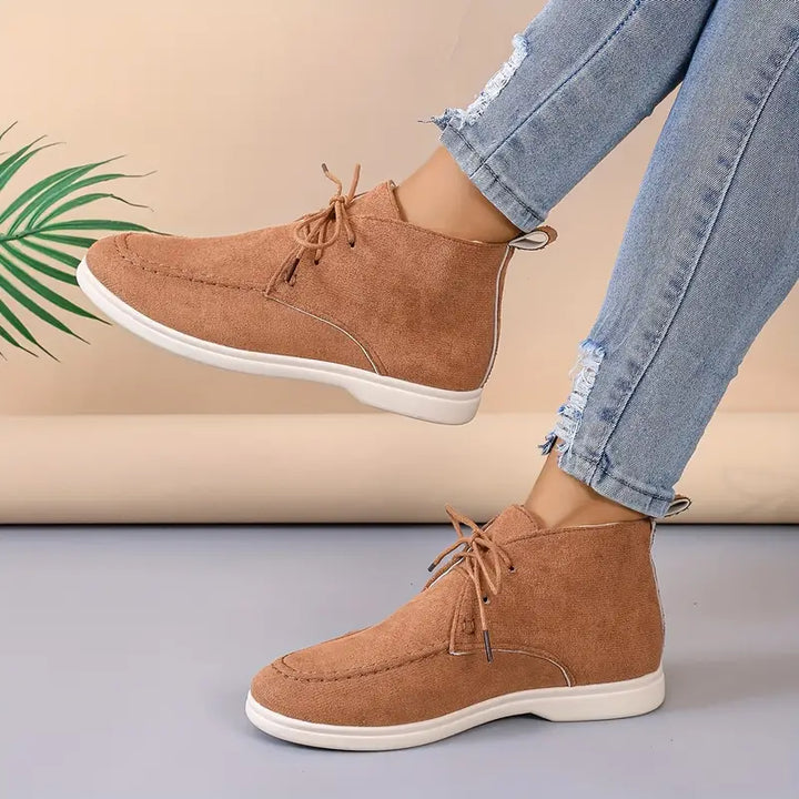 Natalie - Women's Laced Up Suede Ankle Boots