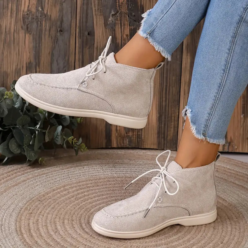 Natalie - Women's Laced Up Suede Ankle Boots