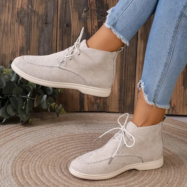 Natalie - Women's Laced Up Suede Ankle Boots