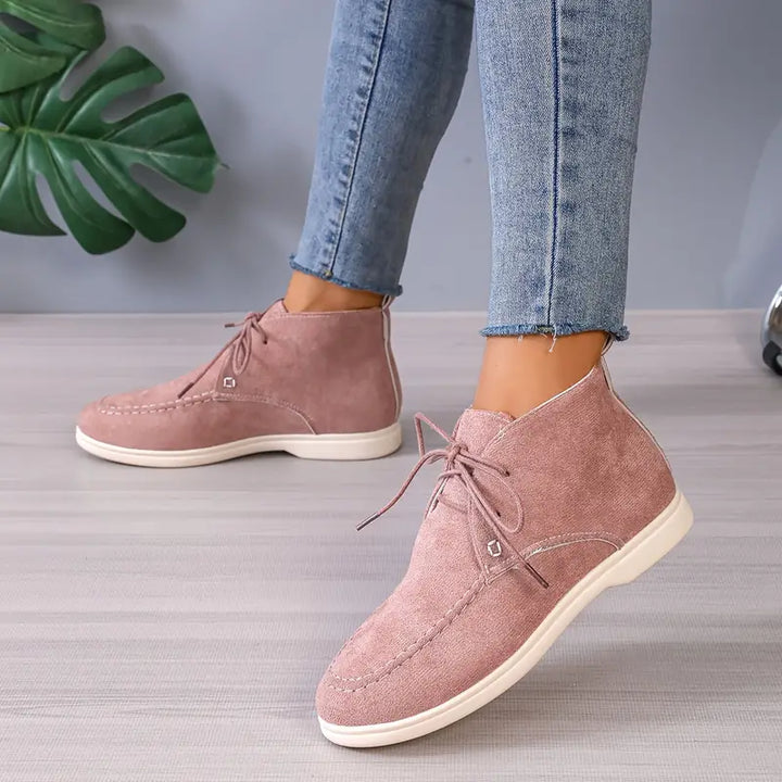 Natalie - Women's Laced Up Suede Ankle Boots