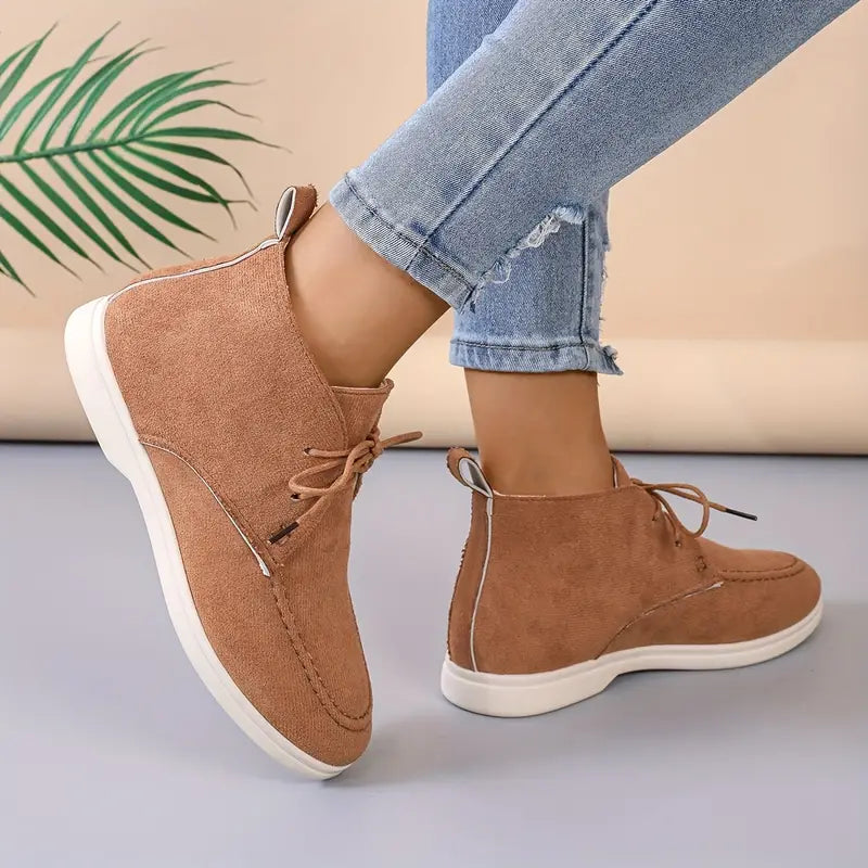 Natalie - Women's Laced Up Suede Ankle Boots