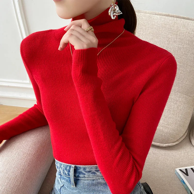Natasha - Women's Ribbed Cashmere Turtleneck