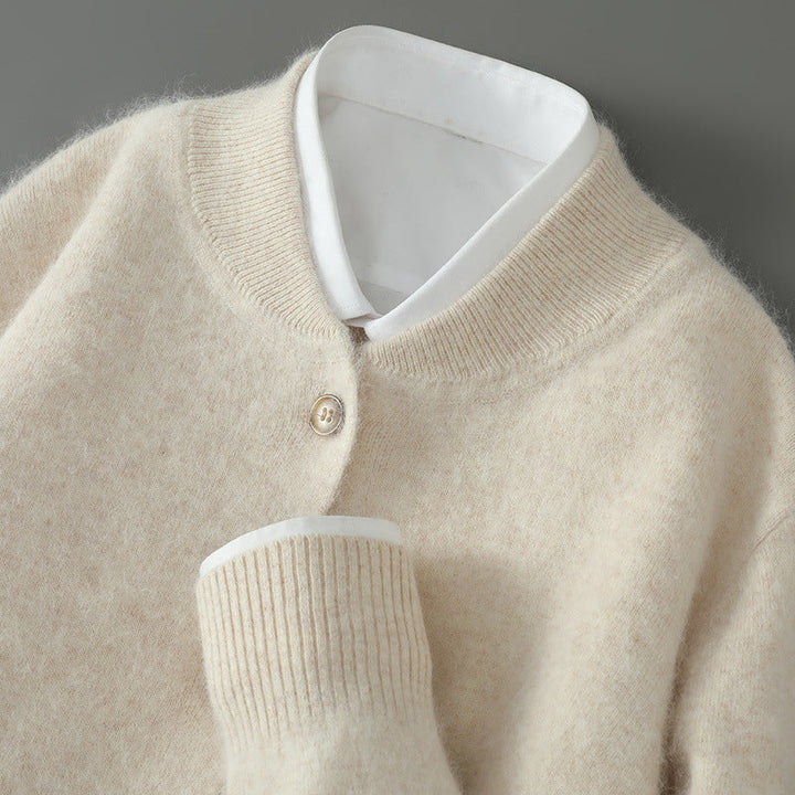 Nathaniel - Men's Cashmere Button-Front Cardigan with Ribbed Cuffs
