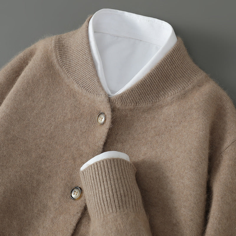 Nathaniel - Men's Cashmere Button-Front Cardigan with Ribbed Cuffs
