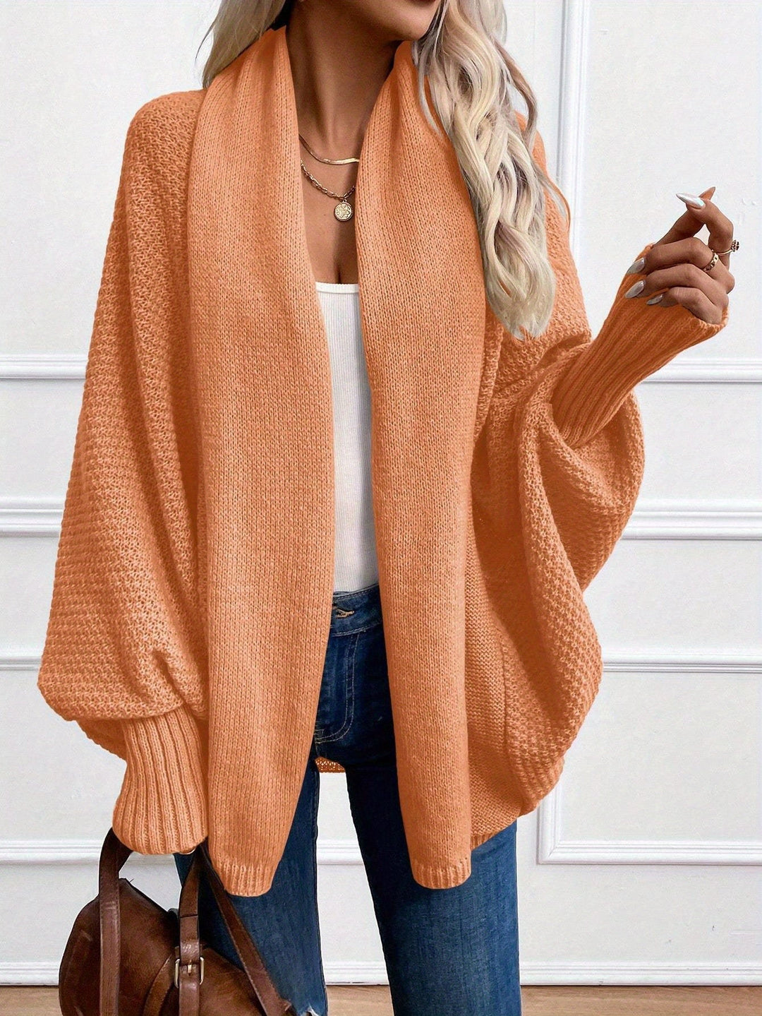 Nellie - Women's Puffed-Sleeve Open Cardigan