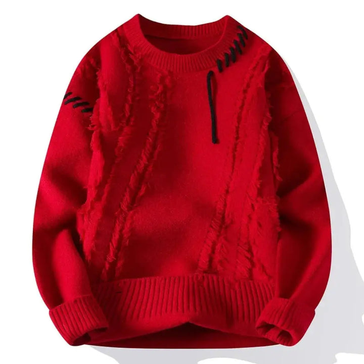 Nelson - Men's Ripped Patchwork Crewneck Sweater