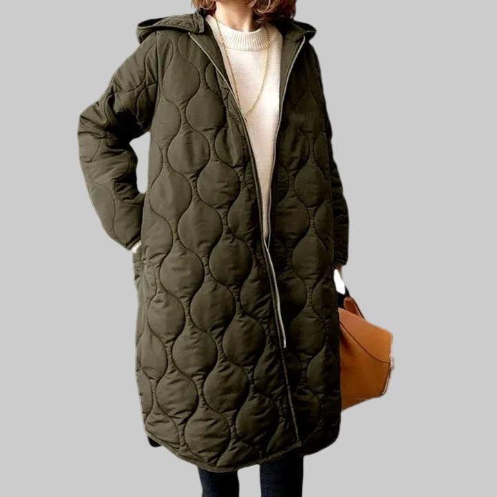 Nicole - Women's Hooded Long Quilted Coat 8