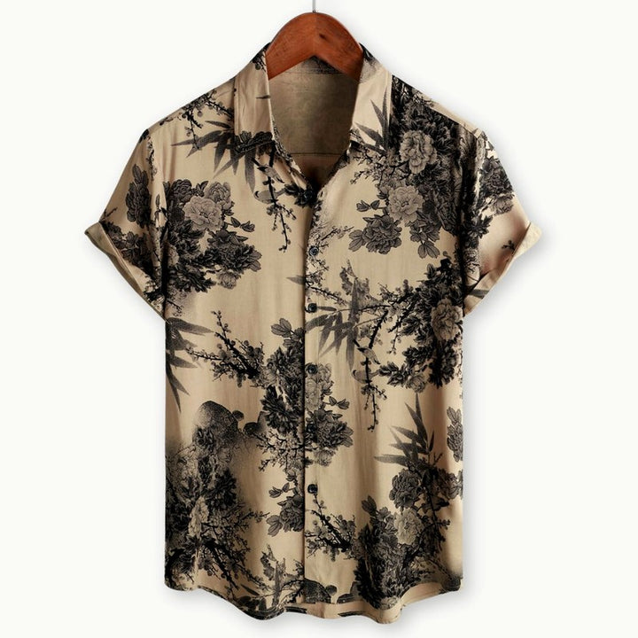 Nolan - Men's Floral Camp Collar Relaxed Fit Shirt