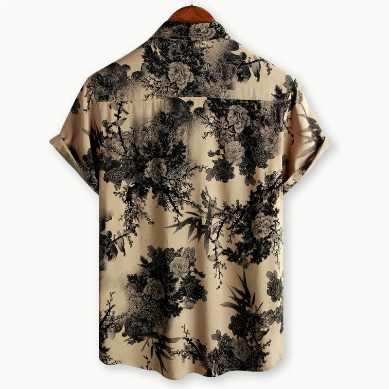 Nolan - Men's Floral Camp Collar Relaxed Fit Shirt