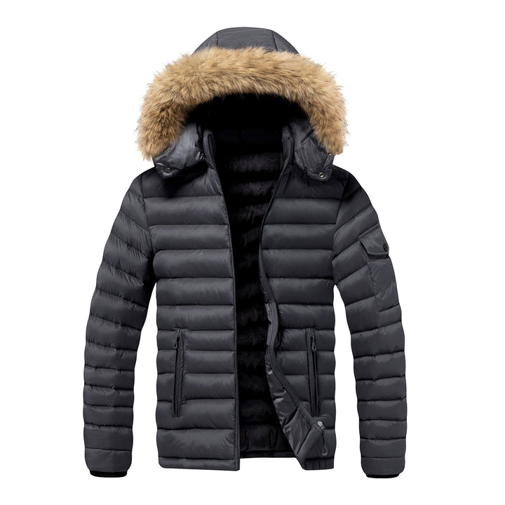 Nolan – Men's Fur Hood Quilted Puffer Jacket 1