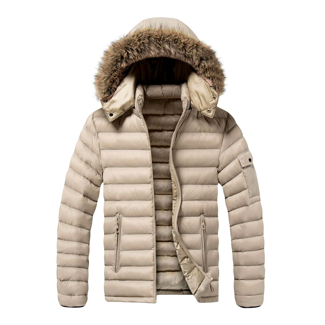 Nolan – Men's Fur Hood Quilted Puffer Jacket 3