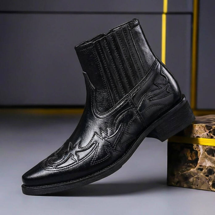 Nollan - Men's Genuine Leather Embossed Chelsea Boots