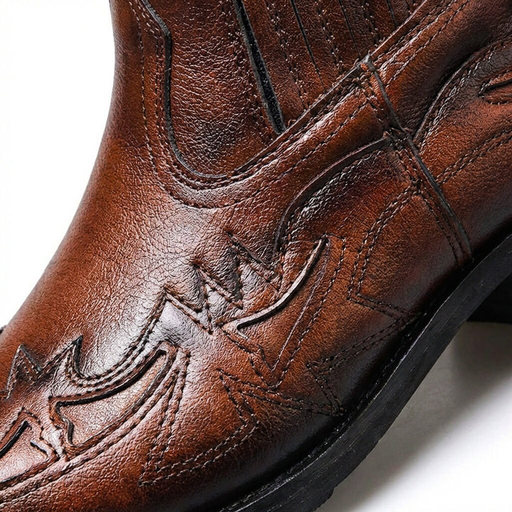 Nollan - Men's Genuine Leather Embossed Chelsea Boots