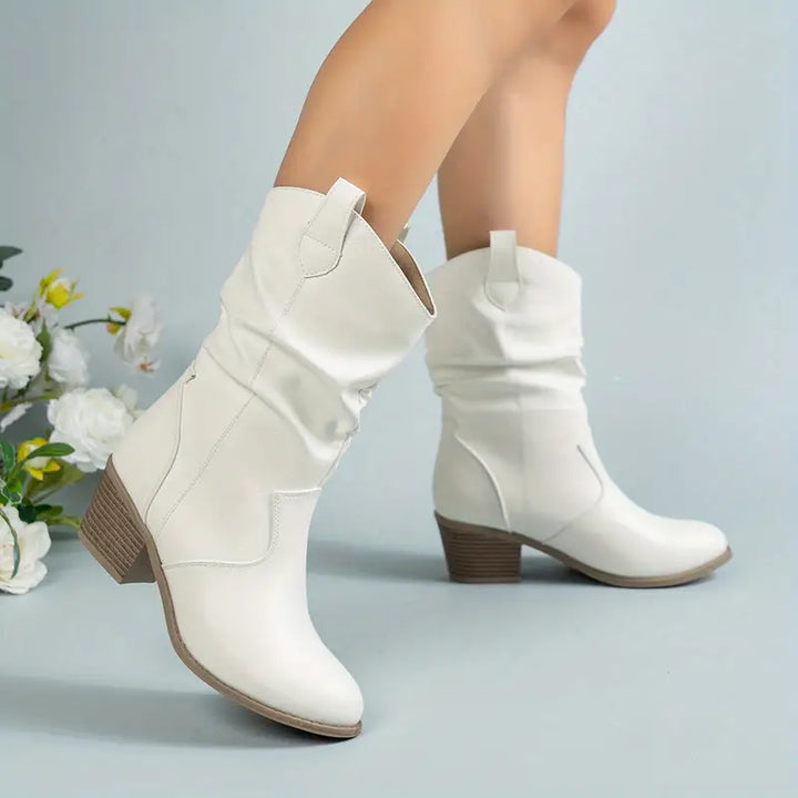 Norah - Women's Slouched Block Heel Boots